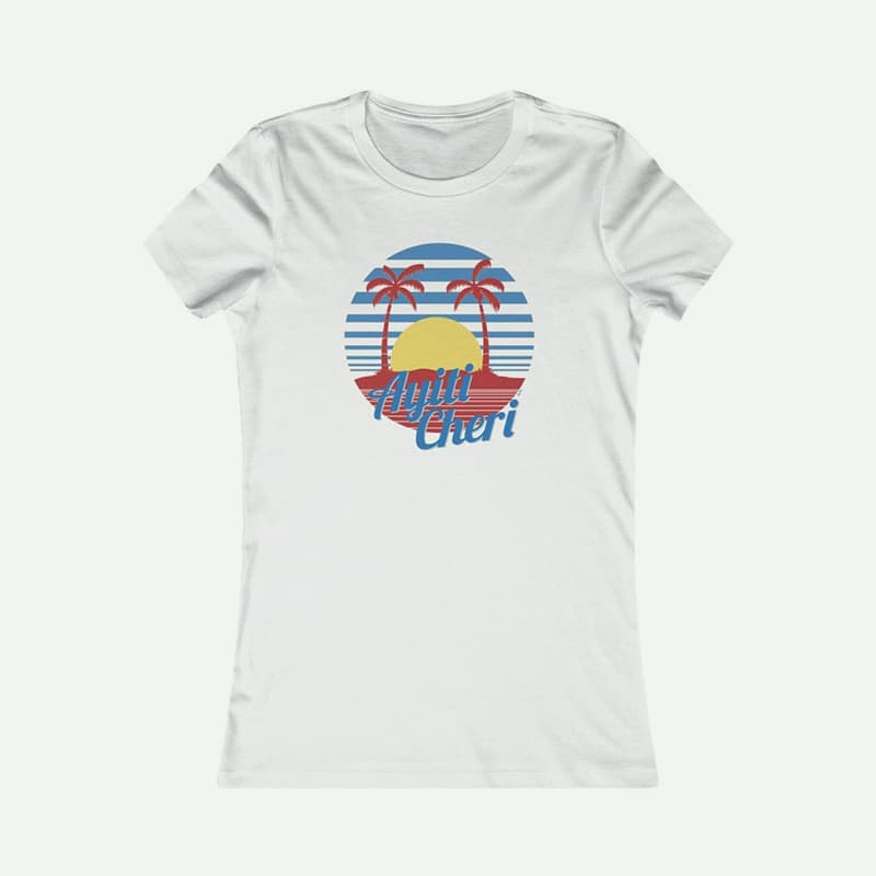 Flat Lay Of A White Ayiti Cheri T-Shirt From AyiTee