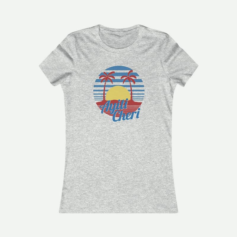 Flat Lay Of An Athletic Heather Ayiti Cheri T-Shirt From AyiTee