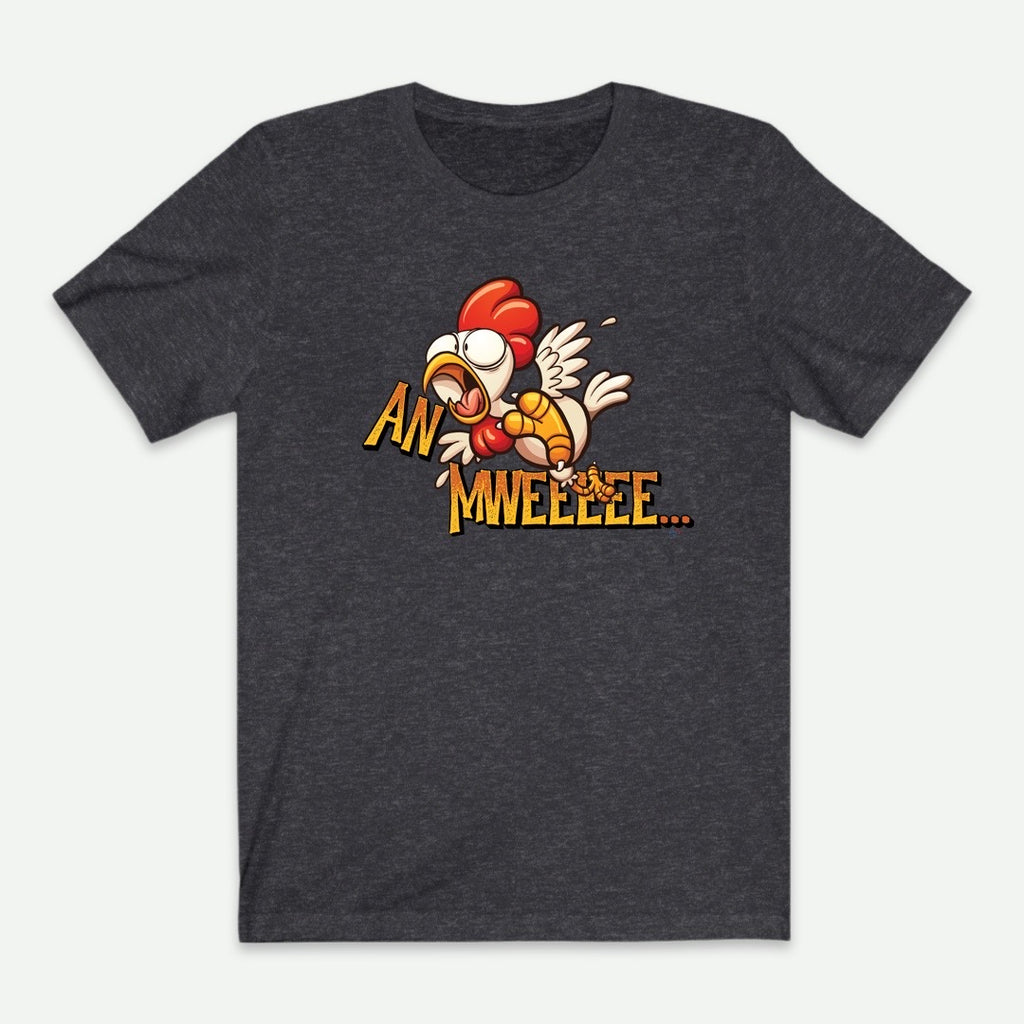 Flat Lay Of A Dark Heather Gray Anmweee T-Shirt For Men From AyiTee