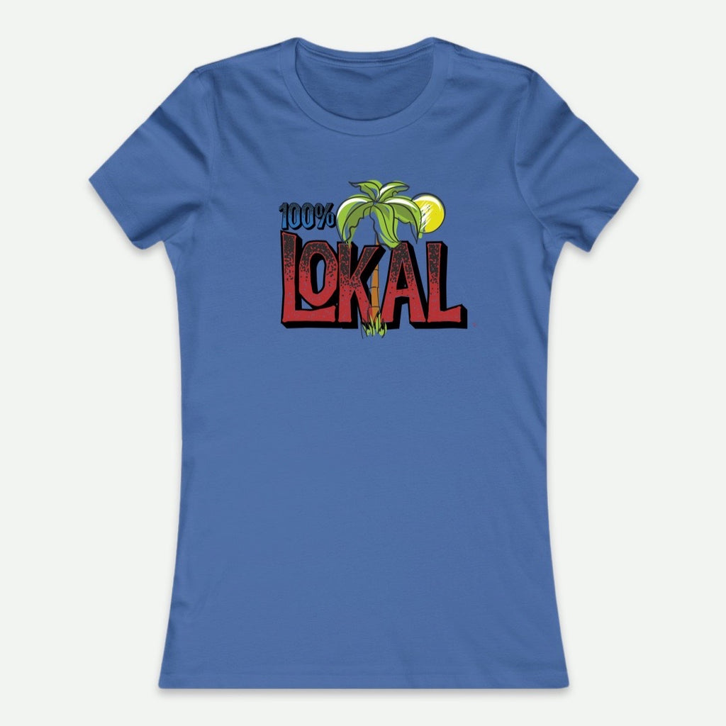 Flat Lay Of A Royal Blue 100% Lokal T-Shirt From AyiTee