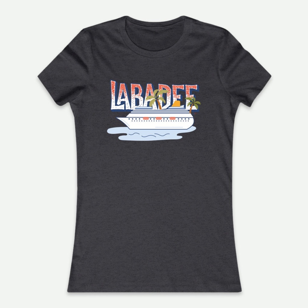 Flat Lay Of A Dark Grey Heather Labadee T-Shirt From AyiTee