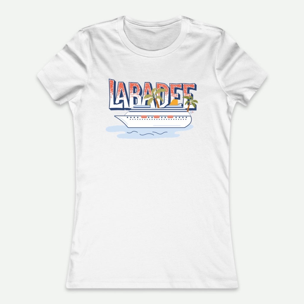 Flat Lay Of A White Labadee T-Shirt From AyiTee