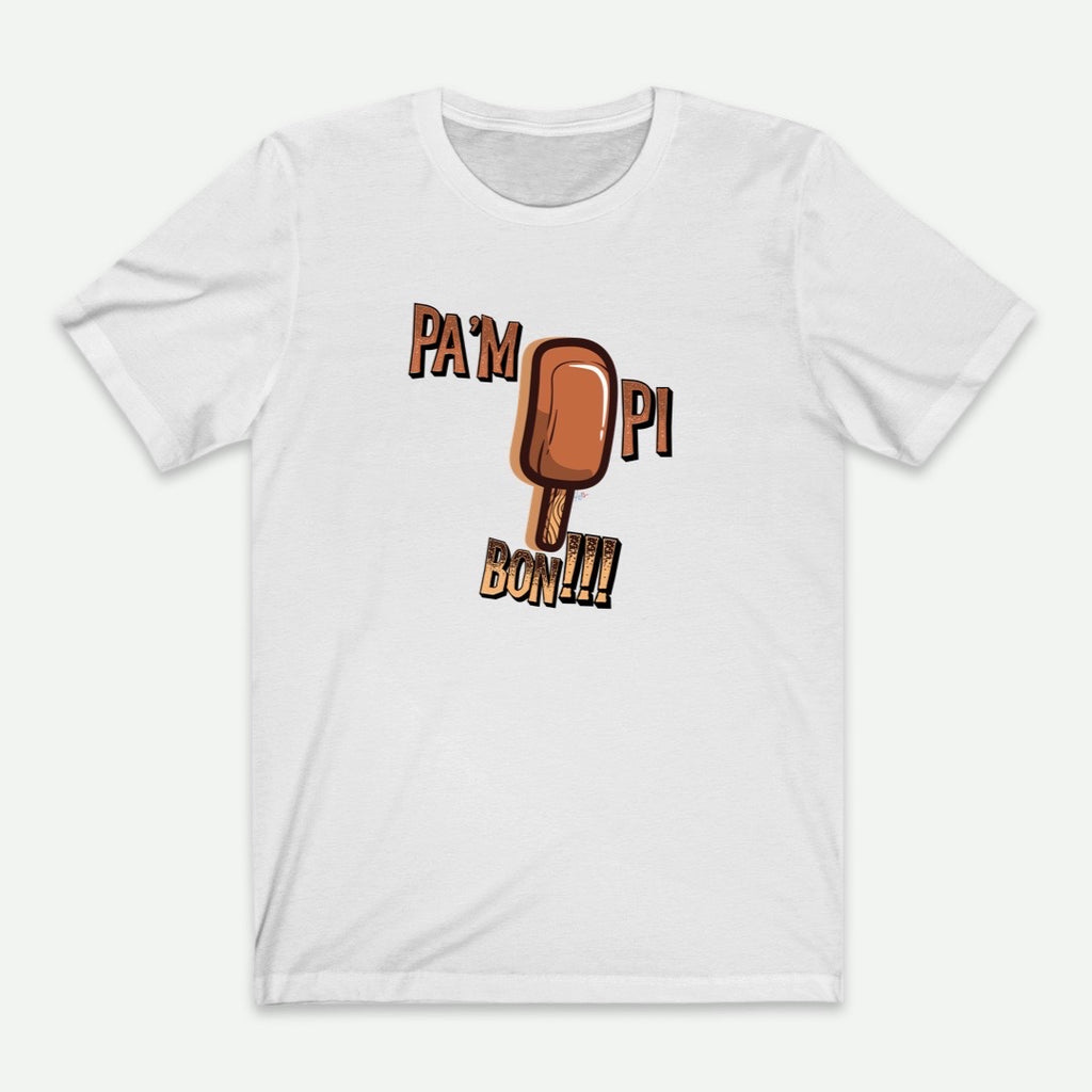 Flat Lay Of A White Pa'm Pi Bon T-Shirt From AyiTee