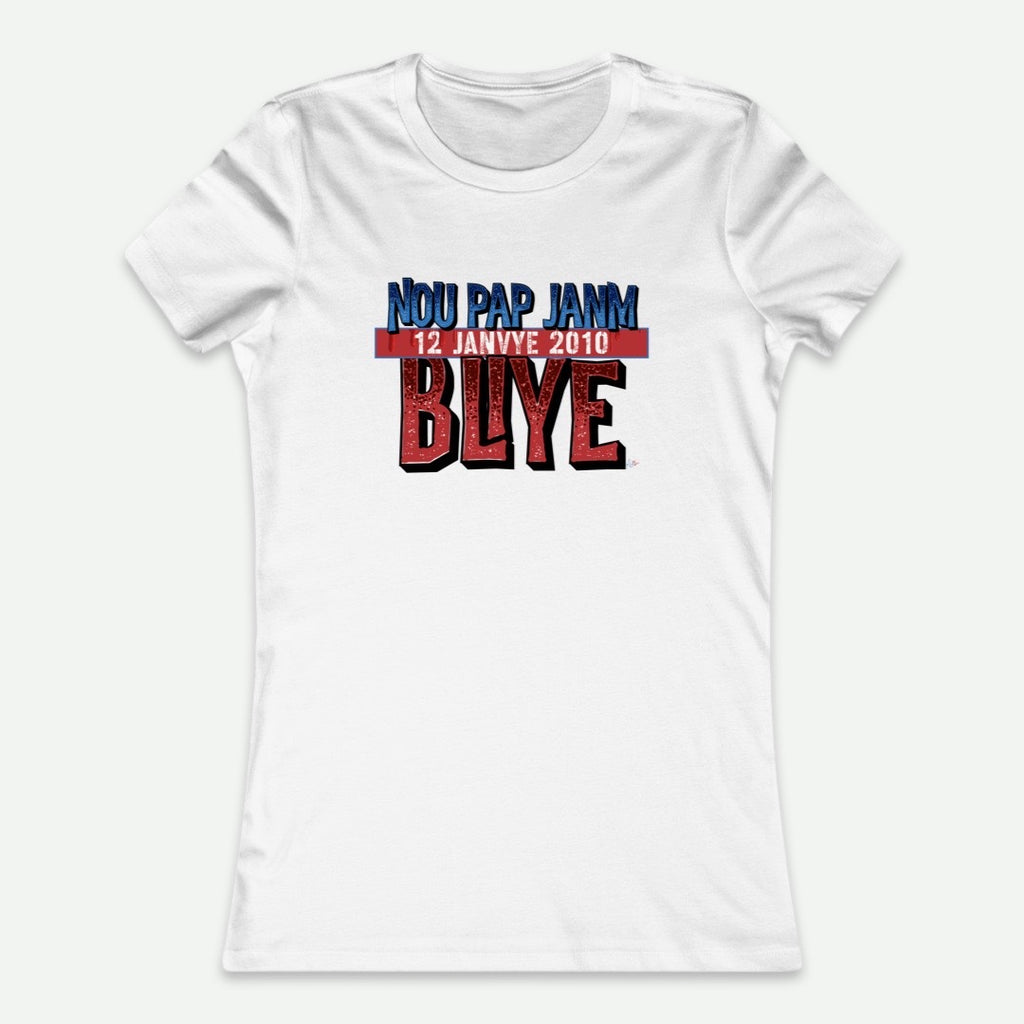 Flat Lay Of A White Nou Pap Janm Bliye T-Shirt From AyiTee