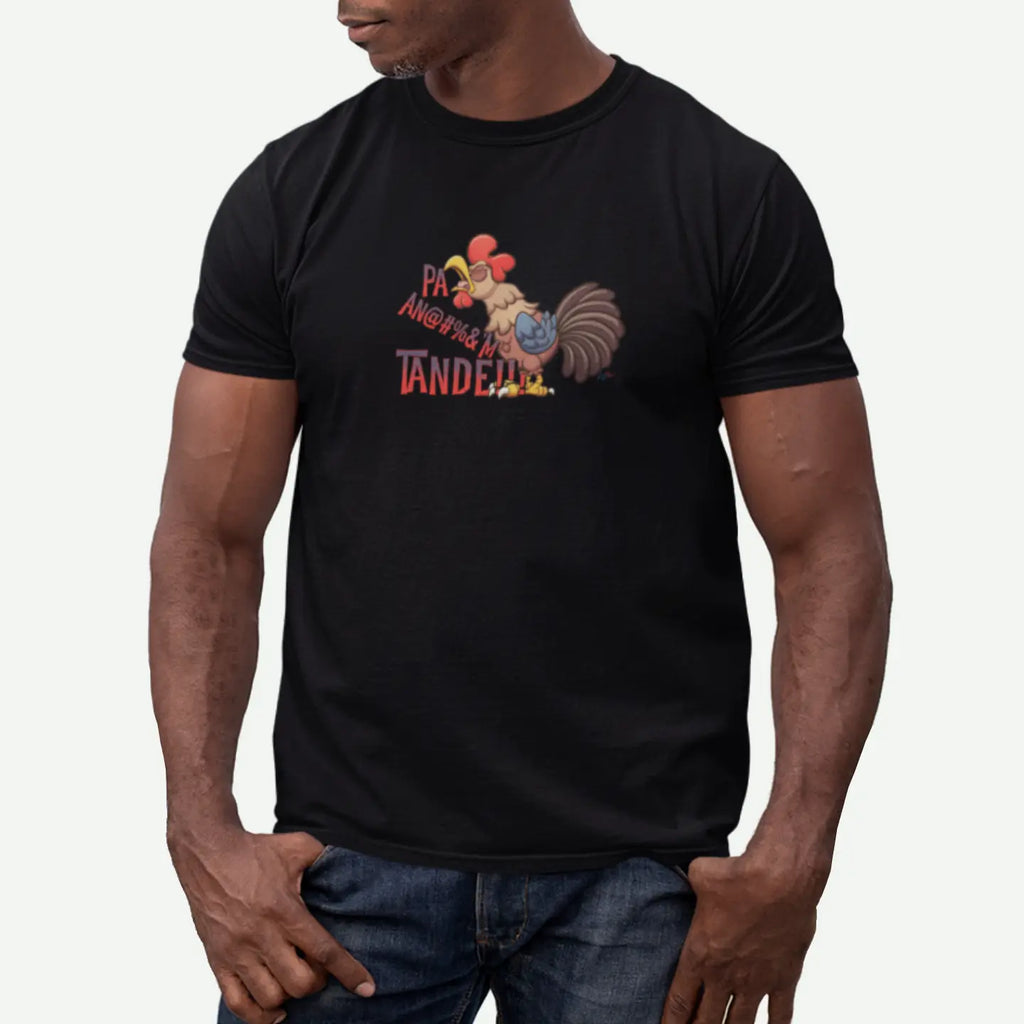 Male Model Wearing a Black Pa Anmedem Tande T-Shirt From AyiTee